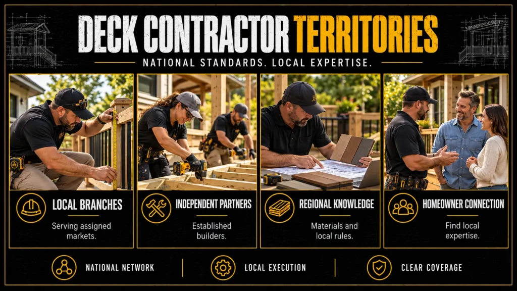 Deck contractor territories infographic about Deck Contractor Territories Open Across the Country