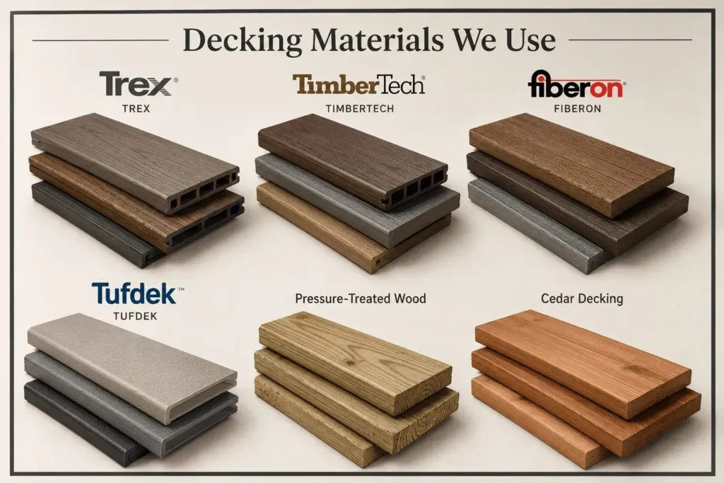 Floating deck builders infographic about Materials Needed to Build a Floating Deck Affect Style and Longevity