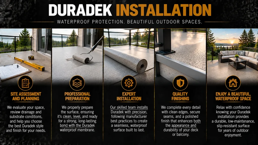 Duradek waterproof vinyl decking infographic about Professional Duradek Waterproof Decking Installation