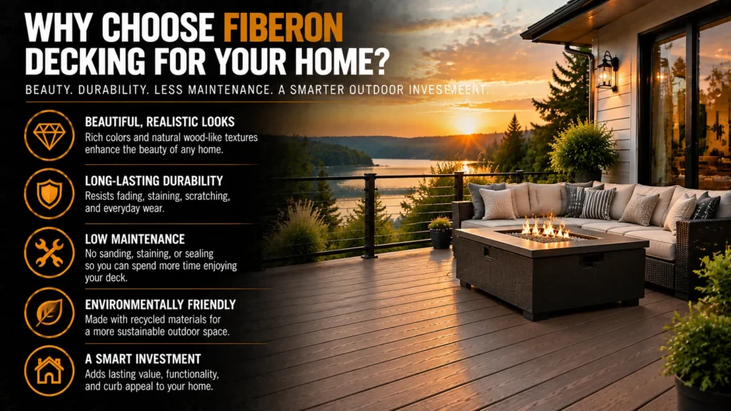 Fiberon decking infographic about Fiberon Decking for New Decks and Replacements