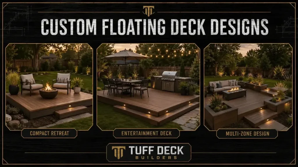 Floating deck builders infographic about Floating Deck Building Starts With the Right Site and Design