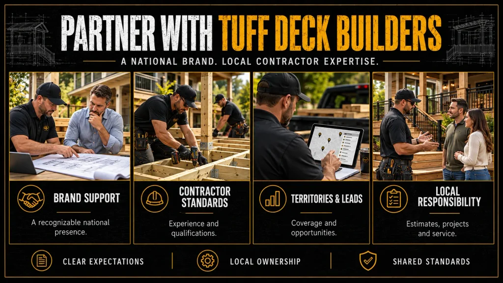 Tuff Deck Builders contractor partnership infographic about What You’ll Find on This Deck Contractor Partnership Page