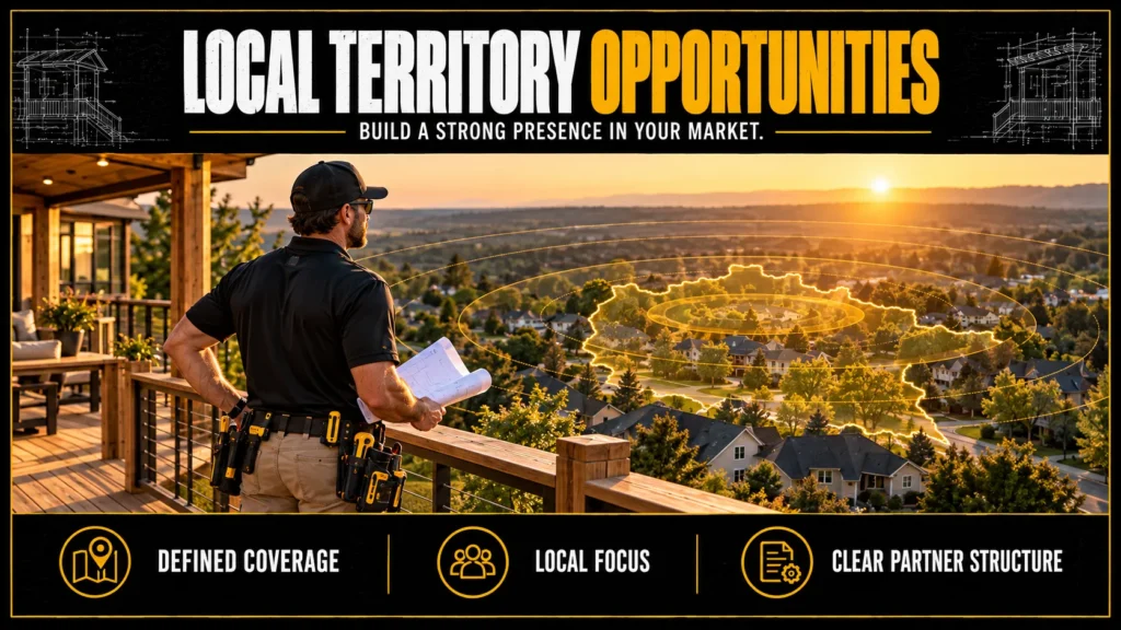 Tuff Deck Builders contractor partnership infographic about Local Territory Opportunities