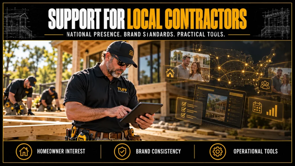 Tuff Deck Builders contractor partnership infographic about How TUFF Deck Builders Supports Contractors