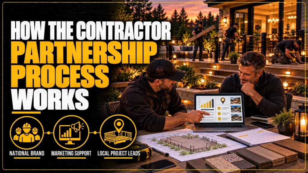 Tuff Deck Builders process infographic about How the Contractor Partnership Process Works