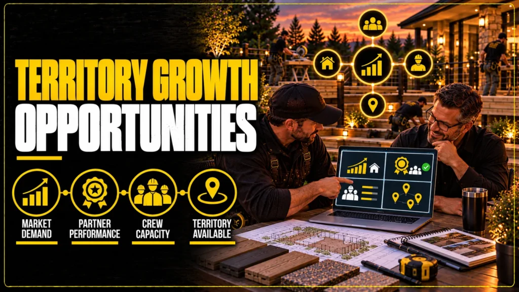 Deck contractor partner benefits infographic about Territory Growth Opportunities
