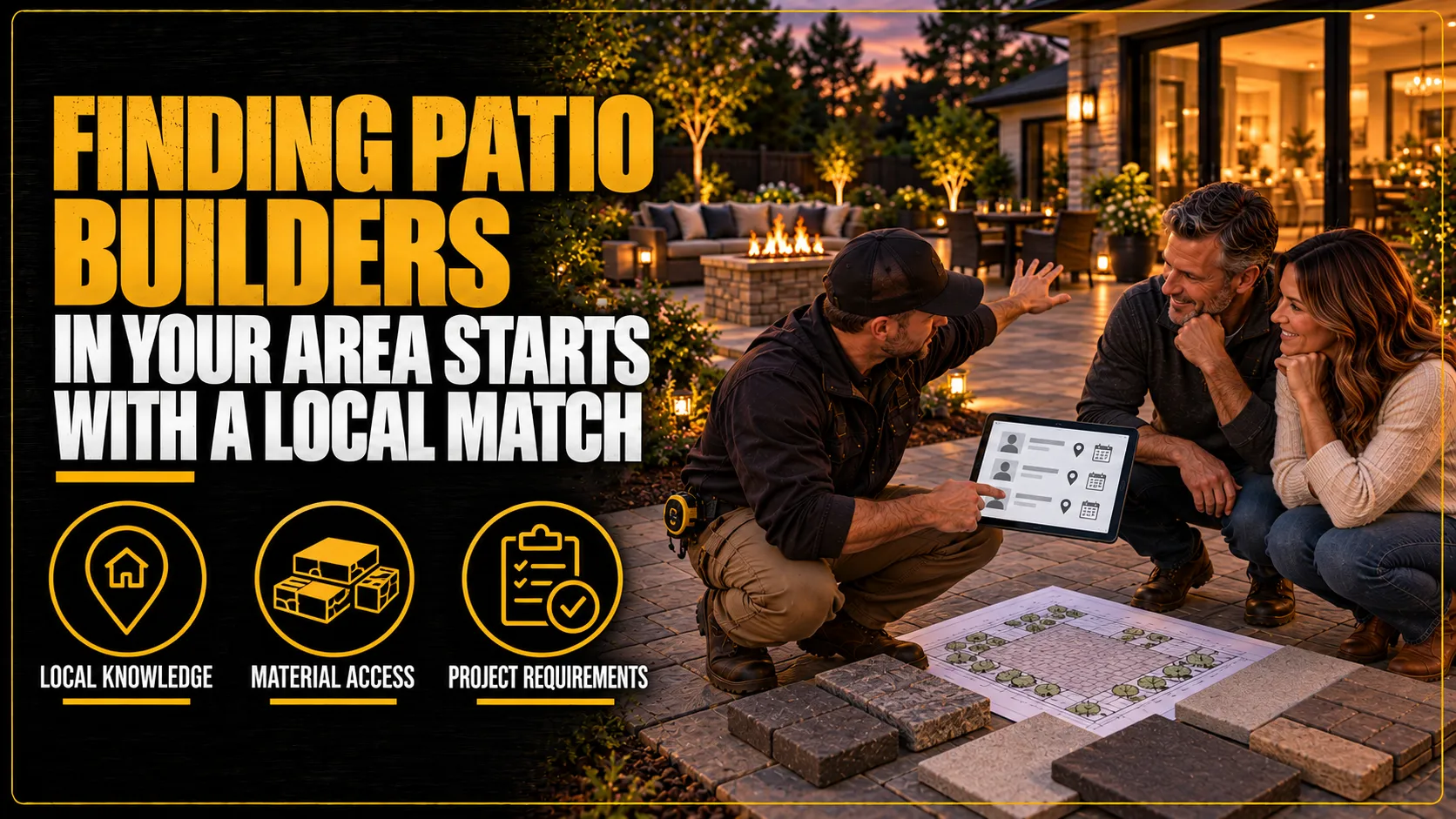 Patio builders infographic about Finding Patio Builders in Your Area Starts With a Local Match