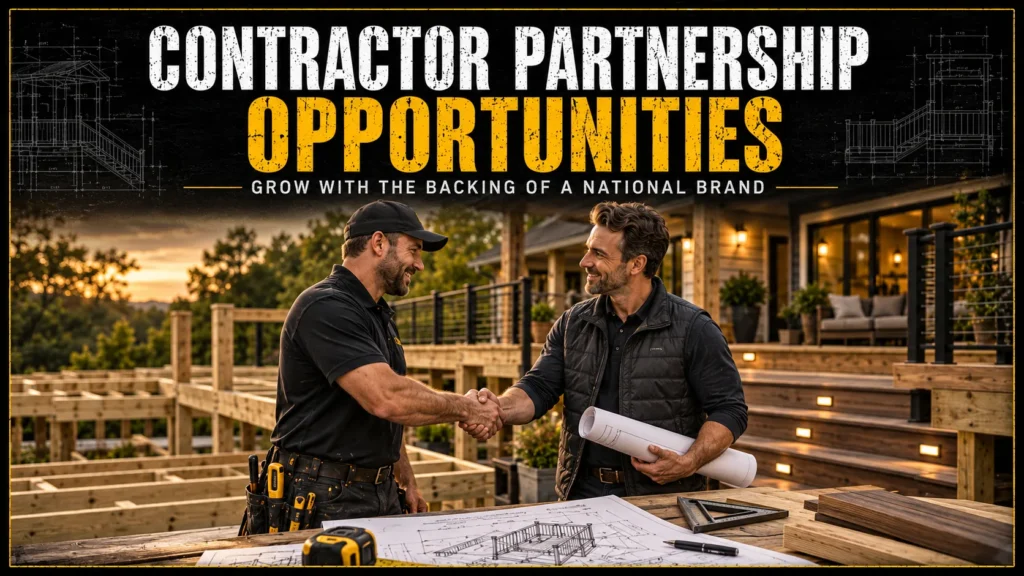 Deck contractor partnership between Tuff Deck Builders and a local builder